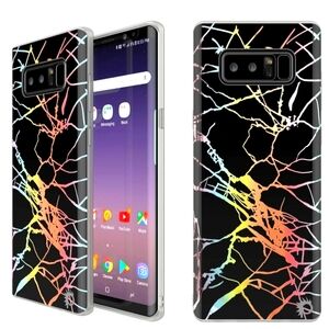 NWT Galaxy Note 8 Reflective Rainbow Marble Case Cover